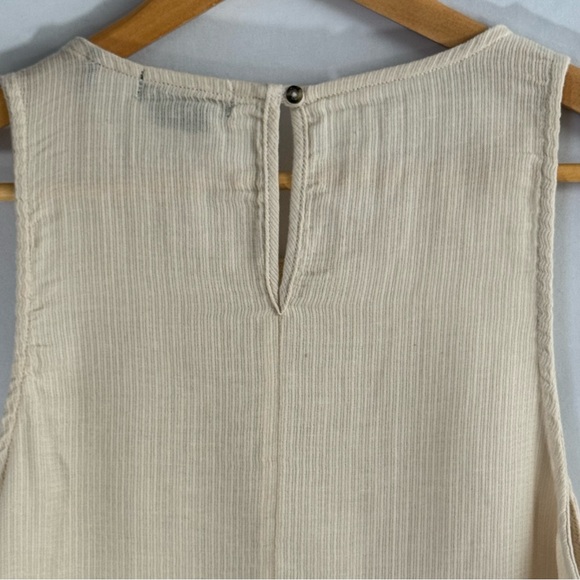 prAna Smocked Organic Cotton Tank Top | Natural | Size Small - Picture 4 of 7